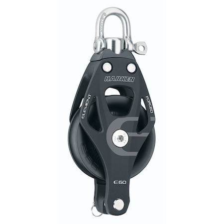 Harken 60mm Single Aluminum Element Block w/Swivel & Becket 6261